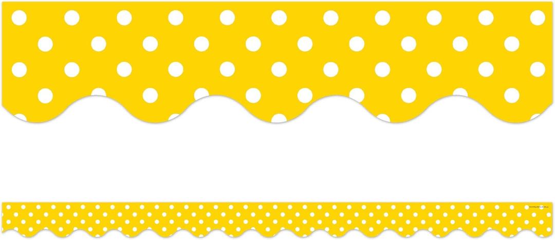 Teacher Created Resources Yellow Mini Polka Dots Border Trim, Yellow (4668)
