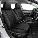 AOMSAZTO Corolla Car Seat Covers Full Set Custom Fit for Toyota Corolla 2014 2015 2016 2017 2018 2019 LE,SE,XSE,L,XLE,S,S Plus Faux Leather Seat Covers with Steering Wheel Cover (5 Seats,Black)