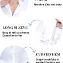 Womens Satin Silk Blouses Blouse Button Down up Shirts for Women Casual Loose Long Sleeve Business Work Tops (S)