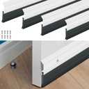 Hushee 4 Pack 36 Inch Double Rubber Door Seal Sweep, Dust-Proof Aluminum Door Sweep, Reduces Cold Air Loss Saves Energy All-Season Draft Stopper for Interior Exterior Home & Commercial (Sliver)