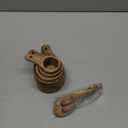 Wooden Measuring Cups and Spoons Set - Eco-Friendly Solid Acacia Wood, Laser Engraved Measurements for Precision, Perfect for Baking & Cooking, Ideal Gift for Bakers, Chefs & Home Cooks (Brown)