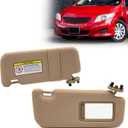 Right Passenger Side Sun Visor Replacement for Toyota Corolla 2007-2013 Sunvisor Replaces:74310-12L80-B0(Beige)(Cloth)