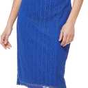 GUESS Womens Geo Lace Sheath with Key Hole Detail Contemporary Dress (6, Cobalt)