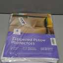 Ultra Soft Pillow Protectors with Zipper Standard Size - Set of 4 Breathable Pillow Covers - 100% Protection Against Stains, Dust & Dirt - Machine Washable (White), 20 x 26 in