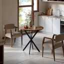 Unovivy 31.5" Small Round Dining Table for 2-4 Rustic Brown Dinner Table, 31.5" x 31.5" x 29.53"