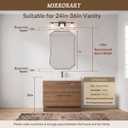 MIRRORART Brushed Nickel Bathroom Mirror for Wall, 24x36’’ Scalloped Mirror