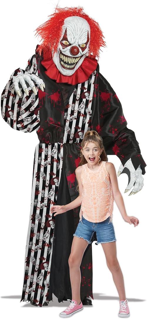 Towering Terror Clown, 2-in-1 Halloween Costume & Decor