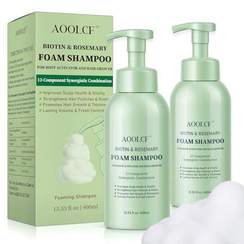 Biotin & Rosemary Shampoo for Hair Growth, Hair Loss Shampoo for Men and Women, 12-Component Synergistic Blend for Visibly Thicker Hair - 13.53 fl oz (Pack of 2)