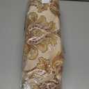 Loom and Mill Luxury Rectangle Tablecloth 60 x 120 Inches, Elegant Damask Golden Floral Waterproof Table Cover with Handmade Tassels for Dining Table Banquets Decorations(Beige, 60"x120")