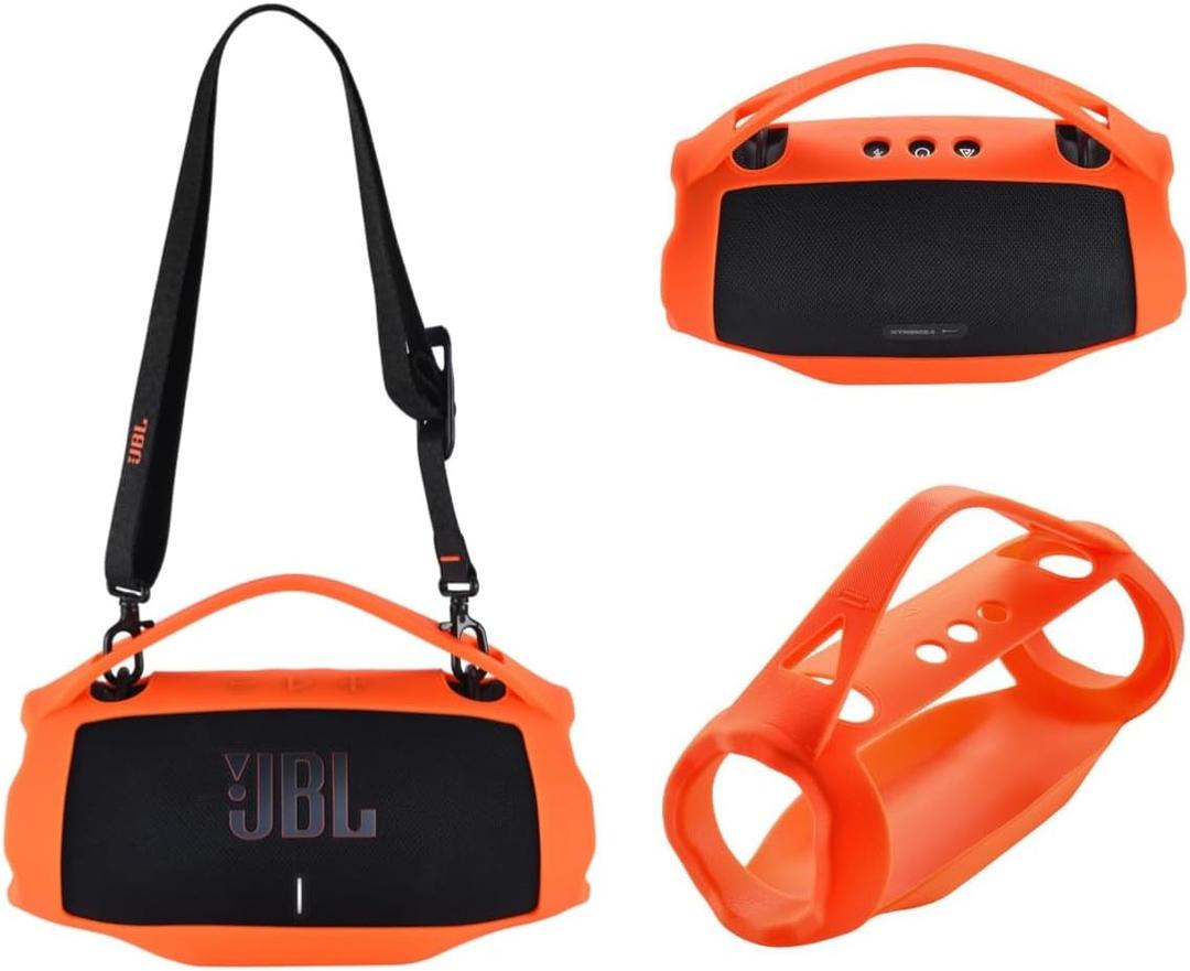 Silicone Cover Case Compatible with Xtreme 4 Portable Speaker, Waterproof Soft Skin Silicone Protective Case for Xtreme 4 Speaker Accessories (orange)