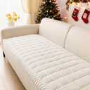 hyha Couch Covers for Dogs Washable, Non Slip Plush Dog Sofa Protectors, Fuzzy Pet Couch Covers for 3 Cushion Sofa Pet Friendly (White, 27.6" x 82.7")