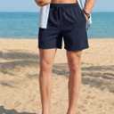 TACVASEN Mens Corduroy Shorts Casual 6" Inseam Summer Beach Elastic Waist Drawstring Lightweight Shorts with Pockets (Blue)