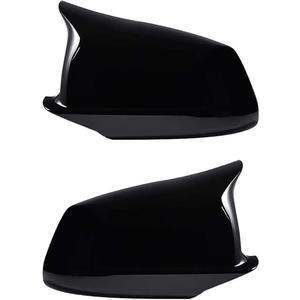 2X Black Door Wing Rearview Side Mirror Cover Cap Compatible with 2011-2013 BMW F10 5-Series Sedan Pre-LCI (Glossy Black)