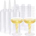 Boao 102 Pack Champagne Glasses 4 oz Plastic Martini Glasses Unbreakable Disposable Cocktail Cups Stackable Margarita Cups for Wedding Bar Birthday Party Wine Food Dessert(Clear,Classic)
