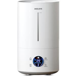 Humidifier for Bedroom 4L/1 Gal Ultrasonic Cool Mist Humidifier, Top Fill Humidifier with 350ML/H Large Mist Speed, Remote, Quiet Tower Humidifier for Baby Home Plant Yoga Sleep Office (516-A)