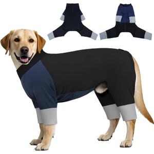 IECOii Quick-Dry 5XL Dog Sunscreen Shirt, UPF50+ UV-Resistant Shirts Summer Easy On Large Dogs, Long Sleeve Pjs Sweatshirt for Indoor Warmth & Outdoor Sun Allergy Protection(XXXXXL, Blueblack)