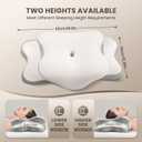 JINXIA Cervical Neck Pillow for Sleeping, Odorless Memory Foam Pillows & Soft Silk Cover, Ergonomic Orthopedic Pillow for Side Back Stomach Sleepers, Neck and Shoulder Pain Relief, White and Gray