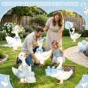 5Pcs Silly Goose Baby Shower Decorations, Blue Large Goose Cardboard Cutout Standup, Geese Birthday Party Sign for Photo Booth Props Backdrop Garden Entrance Decor Cartoon Party Supplies