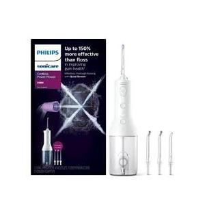 Philips Sonicare Power Flosser 3000 Cordless, Oral Irrigator Quad Stream technology and whisper quiet, White, HX3826/21