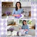 4 Pcs Lavender Spring Kitchen Towel Set Funny Housewife Farmhouse Rustic Bath Hand Towel for Holiday Bathroom Gift, 24 x 16 Inches(Purple,Lavender)