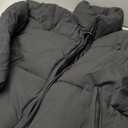 Womens Winter Cropped Puffer Jacket Coat Casual Quilted Baggy Long Sleeve Zip Down Jackets Outerwear (Large, Black)