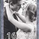 16x20 Frame Rustic Blue, 20x16 Picture Poster Frame, Horizontal Vertical Hanging, Large 16 by 20 Wall Gallery Family Concert Portrait Photo Frame Anniversary/Birthday/Wedding/Thank you/Christmas Gift, 16x20in