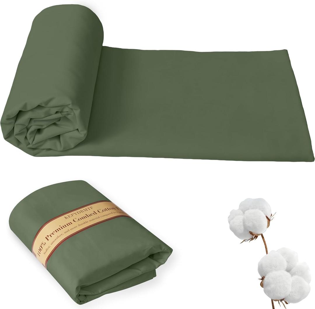 58Wide 100% Combed Cotton Fabric By The Yard, Army Green Fabric, Soft and Durable, Quilting Material for Sewing and DIY (Army Green, 2 Yard)