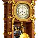 Vintage Swing Clock Building Blocks Set  751 PCS Real Working Mechanical Clock with Alarm, Moving Pendulum & Rotating Dial, Retro Steampunk Decor Gift for Adults & Teens, Compatible with Lego Sets (Brown)