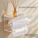 Kitchen Paper Towel Holder with Lid Wall Mount Acrylic Hanging Paper Towel Dispenser and Storage Box for Bathroom with Shelf, Prevent from Water and Dust, Clear