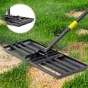 BsBsBest Lawn Leveling Rake, 26"x 25" Heavy Duty Lawn Leveler 5FT Adjustable Peat Moss Spreader Dirt Ground Level Tool for Yard Garden Golf Course Farm Pasture