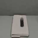 MIULEE 96" Long Scalloped Shower Curtain Linen Textured with 12 Metal Hooks Cute Extra Long Heavy Duty Washable Waterproof Cloth Shower Curtains with Black Border for Bathroom Hotel Bathtub,Beige (Cream)