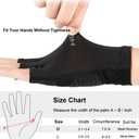 Fingerless UV Protection Gloves - Men & Women's Fishing, Driving, Sailing, Kayak, Paddling & Rowing Gloves (X-Large, Black)