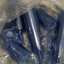 Meanplan 100 Pcs Plastic Wine Glasses with Stem 6oz Plastic Wine Cups for Parties Disposable Stackable, Wedding Picnics (Simple Style,Blue)