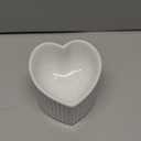 Mumufy 2 Pcs Ceramic Elevated Cat Bowls Tilted Elevated Raised Pet Bowls Anti Vomit Cat Dish for Indoor Stress Free Water Dish Feeder for Puppies, Heart Shaped(Pearly White)