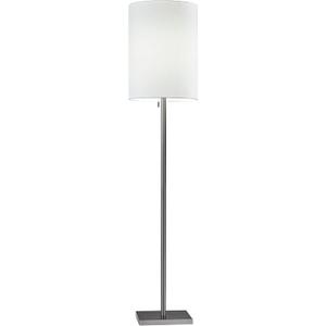 Adesso Brushed Steel Floor Lamp with White Lampshade Modern Accent Light for Bedroom, Living Room, and House Dcor, 60.5 Tall