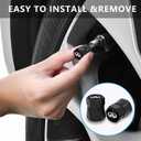 4Pcs Automobile Tire Valve Stem Covers, for Infiniti QX50 Q50 Q70 Q70L Q60 QX30 QX60 QX80 Series Stem Cap Universal Car Valve Cover Decorative Accessories Black