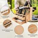 Pistol Rack Gun Safe, Real Wood Handgun Rack Holder for Gun Cabinet Accessories,Gun Cabinet Accessories, Pistols Holder Storage Organizer,Handgun Rack Pistol Stand for Storage 4 Slots