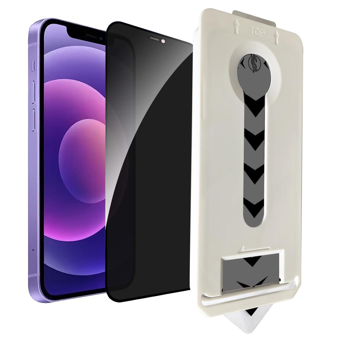 2 x AKARMOVO 2 Pack Privacy Screen Protector [Auto-Alignment, Auto-Dust Removal] Easy Installation Full Coverage Shatterproof Anti-Spy Tempered Glass Film (for iPhone 14 Pro-6.1 Inches)