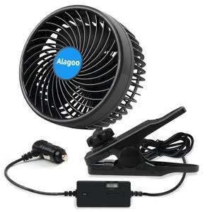Car Fan 6'' 12V Cool Gadgets Clip Fan for Front Rear Seat Passenger Portable Electric Quiet Air Conditioner with Cigarette Lighter Plug for Cars/Vehicle SUV, RV