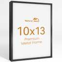 10x13 Aluminum Metal Picture Frame,Tempered Glass Black Photo Frame 10x13 for Family Photo,Posters,Art,Document to Wall Mount Horizontally or Vertically