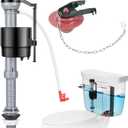 Universal Toilet Flusher Replacement Kit, Water-Saving & Height Adjustable Fill Valve, 2-Inch Flapper, Quiet & Anti-Siphon Toilet Repair Kit Inside Tank, Easy to Install (Red, 1-Pack)