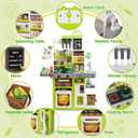 Letapapa Kids Play Kitchen Set, Kitchen Toys with Realistic Sound & Light, Cooking Stove, Sink, Play Food and Kitchen Accessories, Kitchen Playset Gifts for Toddlers Girls Boys