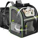 Cat Carrier Backpack, Large Cat Backpack Carrier Soft, Expandable Airline Approved Cat Carrier for Small Dogs Puppies Medium Cats Suitable for Hiking/Camping