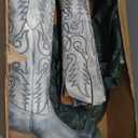Dingo Womens Faded Love Embroidered Round Toe Casual Boots Knee High Mid Heel 2-3" - Grey - Size 7.5 M