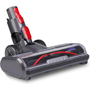 HESTIA Hardwood Floor Attachment for Dyson V7 V8 V10 V11 V15 SV10 SV12 SV14 Cordless Stick Vacuum Cleaners, V-Shaped Roller Brush, LED Headlights, Cleaner Head Replacement Parts (Gray)