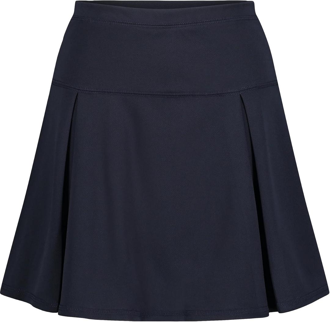 Izod Girls' School Uniform Pull-on Scooter Skirt with Undershorts, Knit Waistband & Functional Pockets, Wrinkle Resistant