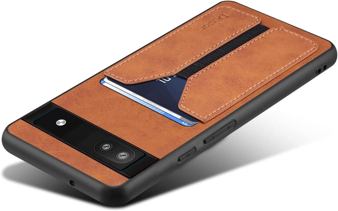 Kowauri Pixel 6A Wallet Case - Slim PU Leather Card Slot Protector - 2022, Brown