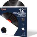 12" White Vinyl Record Jackets, Center Hole, 350gsm, 20 Pack | Thick cardboard sleeves, Blank LP covers for 33 RPM records, Sturdy storage & organization, Fits standard 12" vinyl