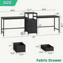 GYIIYUO 93'' Two Person Gaming Desk with Charging Station, Long Desk with 3 Drawers and Printer Shelf, Double Computer Desk, 2 Person Writing Study Table Workstation for Home Office, Black
