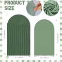 Tegeme 2 Set Wedding Arch Cover, Green Ripple & Solid Color Stretchy Backdrop Cover Spandex Fabric for 7.2 ft & 6.6 ft Round Top Arch Stand Wedding Baby Birthday Party Bridal Shower Banquet Decor